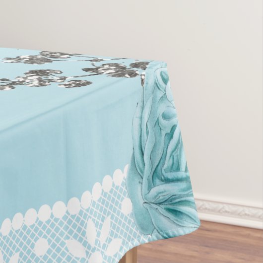 Blaue Rose mit Lace Tischdecke (Beispiel)