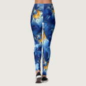Blaue Rose, Muster für Blumenmuster, kundenspezifi Leggings (Rückseite)