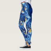 Blaue Rose, Muster für Blumenmuster, kundenspezifi Leggings (Links)