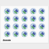 Blaue Rose Muttertag Runder Aufkleber (Blatt)
