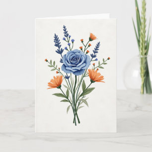 Blaue Rose Muttertags-Blumenkarte Karte
