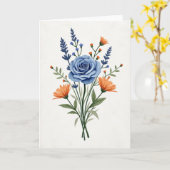 Blaue Rose Muttertags-Blumenkarte Karte (Gelbe Blume)