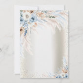 Blaue Rose Pampas Grass Dress Quinceanera Einladung (Rückseite)