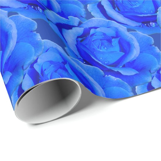 Blaue Rose Papier Romantische Rose Papier Geschenkpapier (Rolleneckpunkt)