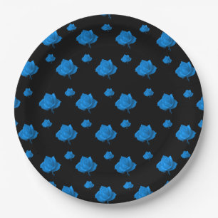 Blaue Rose Pappteller