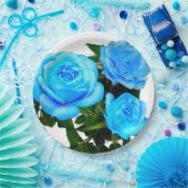 Blaue Rose Pappteller (Party)