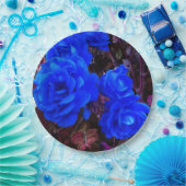 Blaue Rose Pappteller (Party)