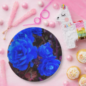 Blaue Rose Pappteller (Party)