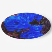 Blaue Rose Pappteller (Schrägansicht)