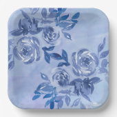 Blaue Rose Pappteller (Vorderseite)