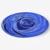 Blaue Rose Pappteller (Schrägansicht)