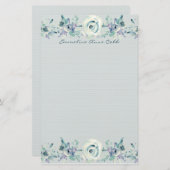 Blaue Rose Personalisiert Briefpapier (Vorne/Hinten)