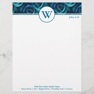 BLAUE ROSE Personalisiertes Geschäft Briefbogen