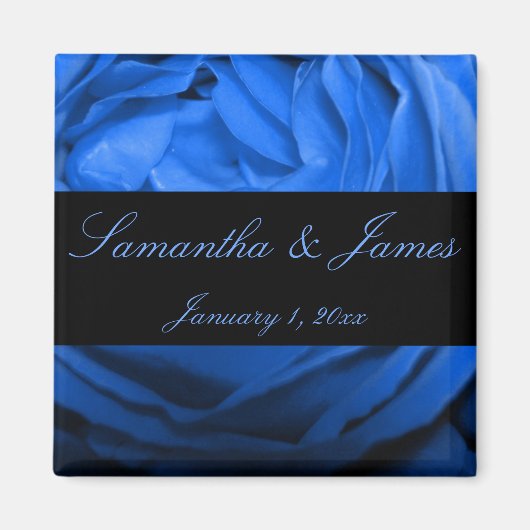 Blaue Rose Persönliche Hochzeit Magnet (Vorne)
