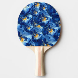 Blaue Rose Pingpongpaddel, roter Gummi hinten Tischtennis Schläger