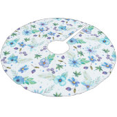 Blaue Rose Polyester Weihnachtsbaumdecke (Schrägansicht)
