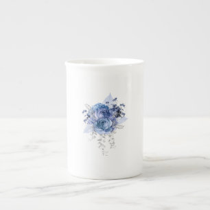 Blaue Rose Porzellantasse
