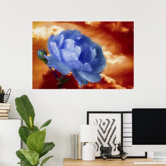 Blaue Rose Poster (Heimbüro)