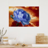 Blaue Rose Poster (Küche)