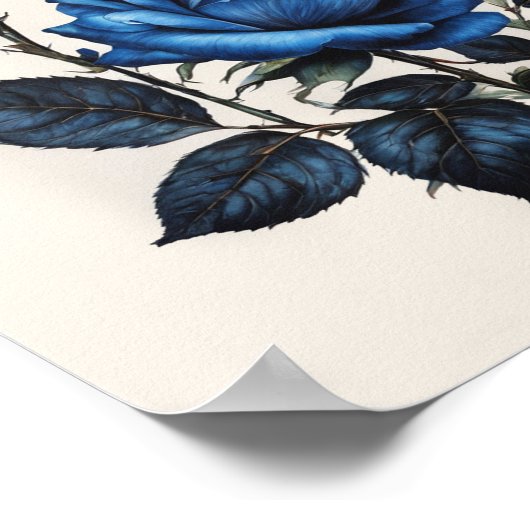Blaue Rose Poster (Ecke)