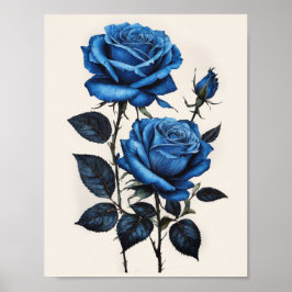 Blaue Rose Poster