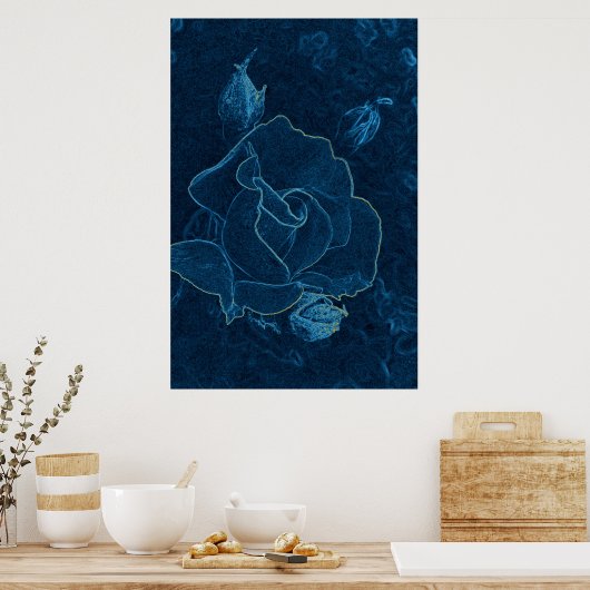 Blaue Rose Poster (Küche)