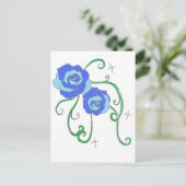 Blaue Rose Postkarte (Stehend Vorderseite)