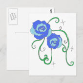 Blaue Rose Postkarte (Vorne/Hinten)