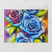 Blaue Rose Postkarte (Vorderseite)