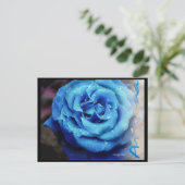 Blaue Rose Postkarte (Stehend Vorderseite)