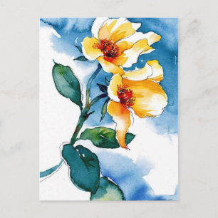 blaue Rose Postkarte
