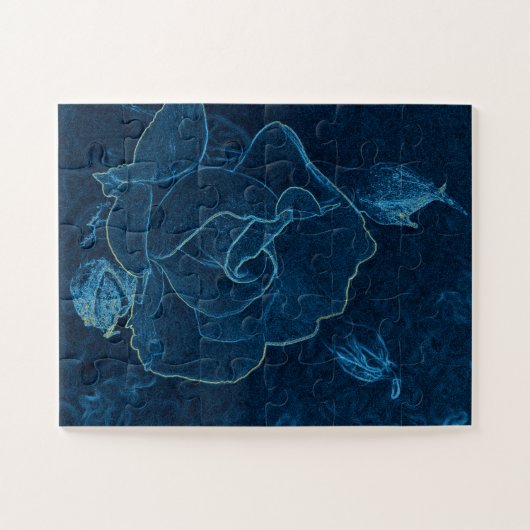 Blaue Rose Puzzle (Horizontal)
