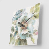 Blaue Rose Quadratische Wanduhr (Winkel)