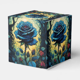 Blaue Rose Reben 1 Cube Geschenkschachtel