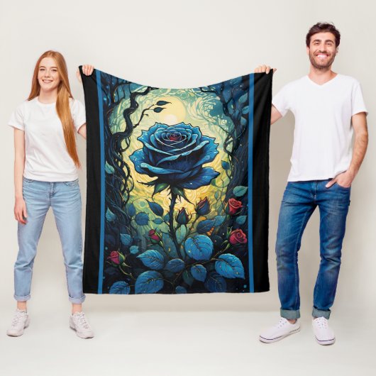 Blaue Rose Reben 1 Fleecedecke (Beispiel)