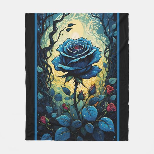 Blaue Rose Reben 1 Fleecedecke (Vorderseite)