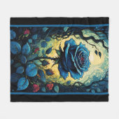 Blaue Rose Reben 1 Fleecedecke (Vorderseite (Horizontal))