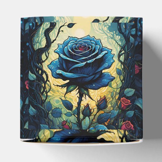 Blaue Rose Reben 1 Herz Geschenkschachtel (Oben)