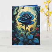 Blaue Rose Reben 1 Karte (Gelbe Blume)