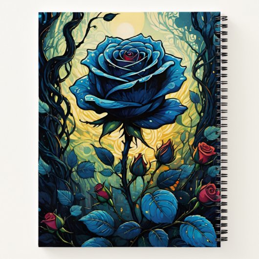 Blaue Rose Reben 1 Notizblock (Rückseite)