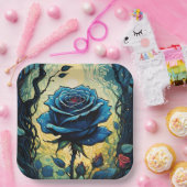 Blaue Rose Reben 1 Pappteller (Party)