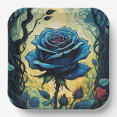Blaue Rose Reben 1 Pappteller (Vorderseite)