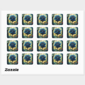 Blaue Rose Reben 1 Quadratischer Aufkleber (Blatt)