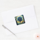 Blaue Rose Reben 1 Quadratischer Aufkleber (Umschlag)
