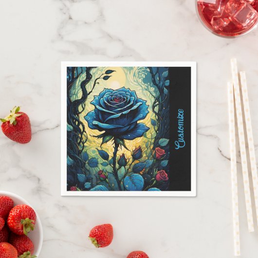 Blaue Rose Reben 1 Serviette (Beispiel)