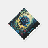 Blaue Rose Reben 1 Serviette (Ecke)