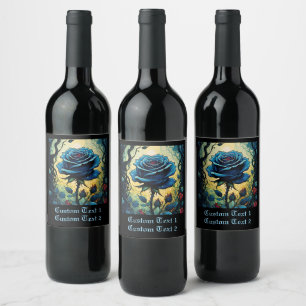 Blaue Rose Reben 1 Weinetikett