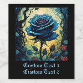 Blaue Rose Reben 1 Weinetikett (Einzelnes Label)