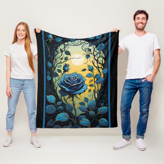 Blaue Rose Reben 2 Fleecedecke (Beispiel)