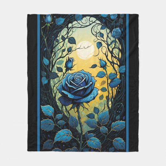 Blaue Rose Reben 2 Fleecedecke (Vorderseite)
